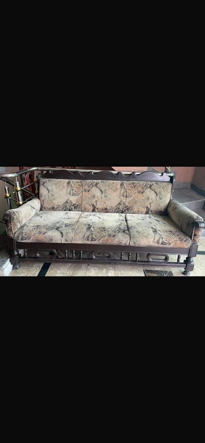 Wooden 5 seater sofa