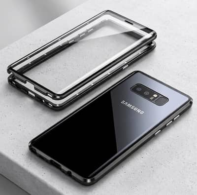 ​Modern Glass-Back Phone Cover with Innovative 2-Part Magnetic Design