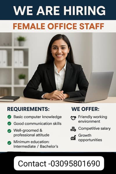 We Are Hiring (Male and Female Staff)