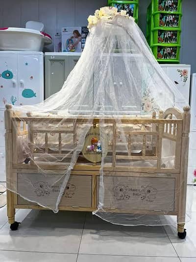 Infant Wooden Baby Crib Cot with Mosquito Net Stand Mosquito Net Stand