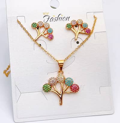 Tree Colorful Rhinestone Jewelry Sets Earrings Jewellery
