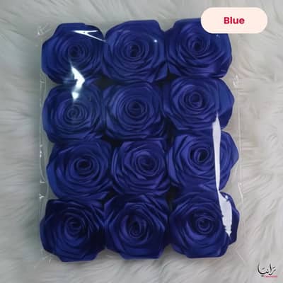 Pack of 12 Satin Ribbon Flowers 1.5 Inch Bulk All Colors Supply