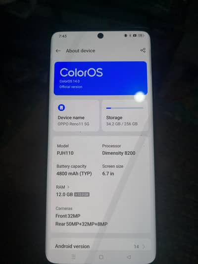 oppo reno 11 5g 12/256