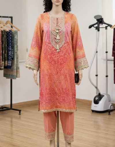 Trending Ethnc 2 piece dress with inner - small size