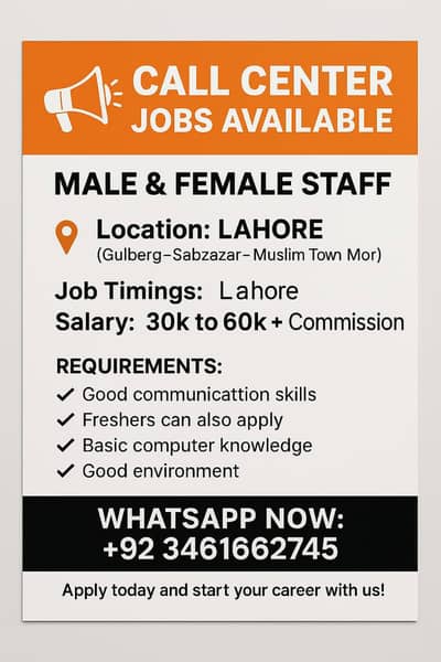 Urdu & English Call Cantr job Available in Lhr Whatsapp +923461662745