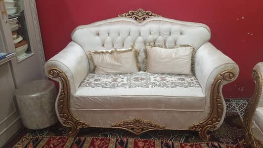 crown sofa set wood 5 sister 2 table