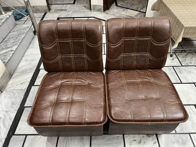 Sofa for Sale | Brown Leatherette | Good Condition