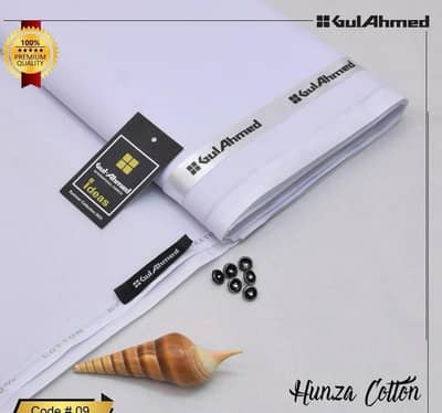 Men's Unstitched Cotton Suit Summer Hunza White