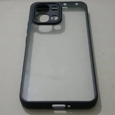 OPPO A6 Pro Transparent Back Cover Black Border Shockproof Case