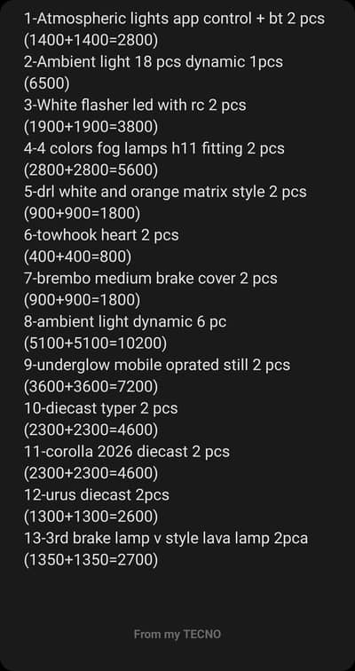 cars modifications accessories bulk sale in wholesale price