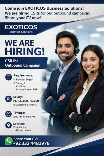 We’re Hiring Customer Service Representatives (CSR)!