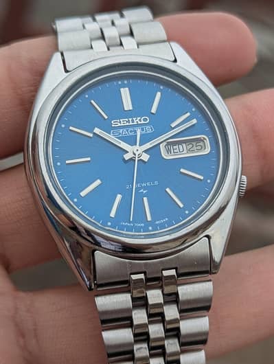 seiko 5 actus automatic 7009 Blue dial  japan mens watch