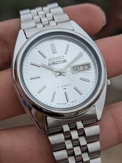 seiko 5 actus automatic 7009 silver dial men,s watch japan