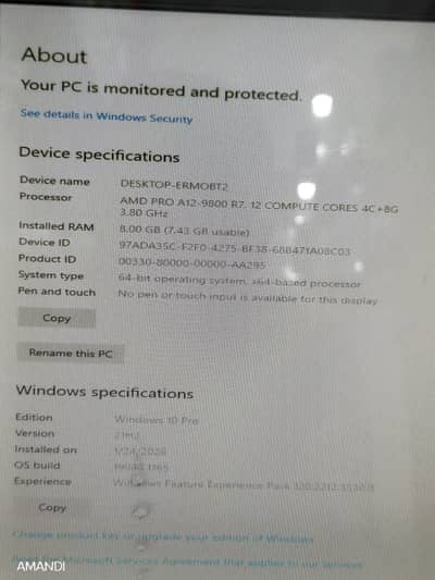 AMD PRO 12-9800 R7 GRAPHIC