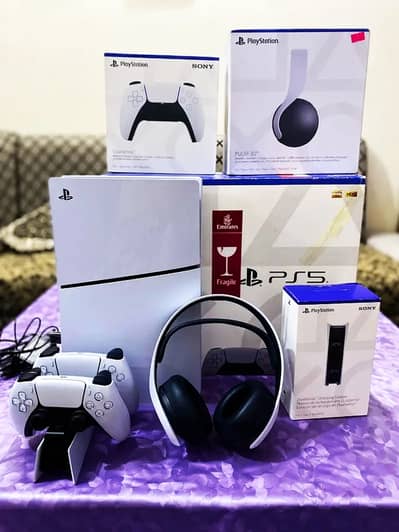 PS5 Disc Edition - 2 Controllers + 10 DVDs (Brand New Condition)