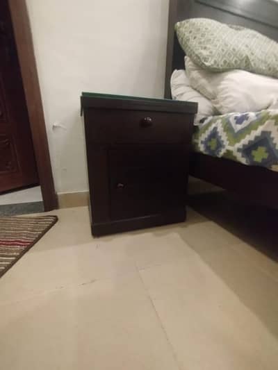 Urgent for Sale Bed with Side Table slightly used