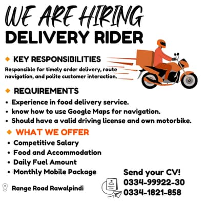 Delivery Rider Job in Rawalpindi