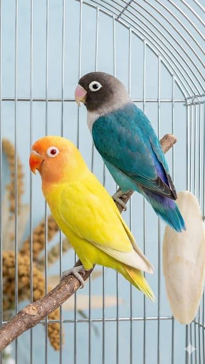 love birds red eyes pair