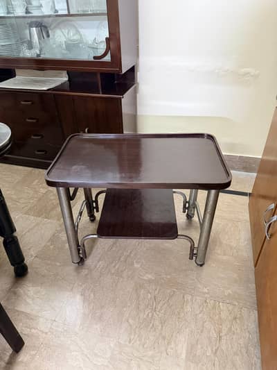 Wooden TV Trolley with Chrome Stands