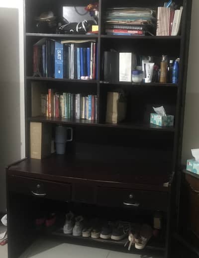Study table and book shelf rack