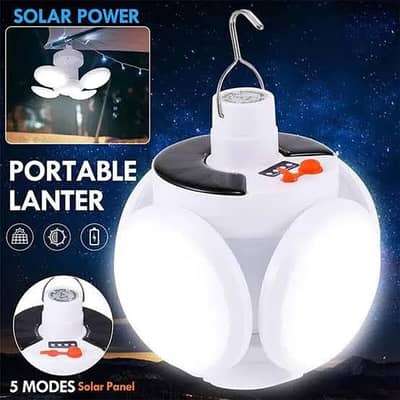 Solar 2in1 Charging Foldable Hanging 5Bulbs Light