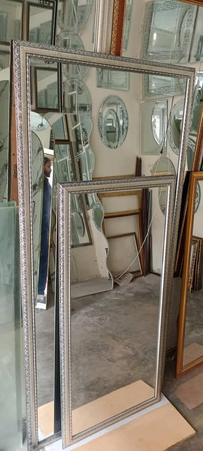 large antique style floor mirror silver black frame 74x34 inch