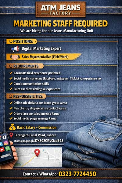 MARKETING STAFF REQUIRED Male or Female