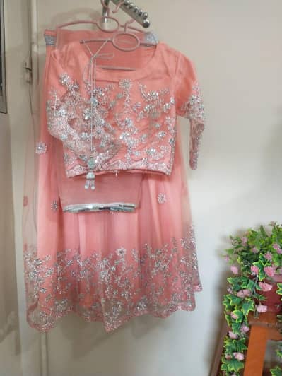 “Peach Embroidered Party Wear Dress for Girls – Elegant & Stylish”
