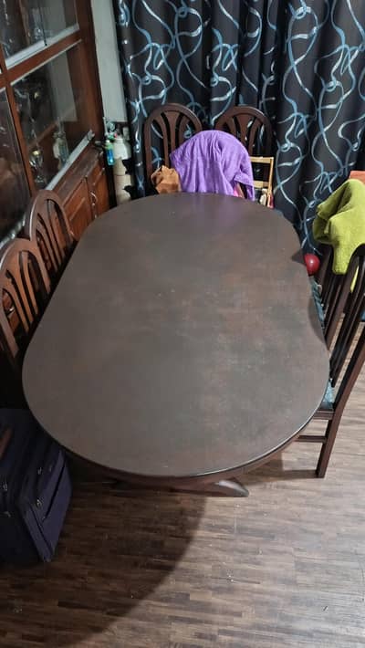 wooden dining table for 6