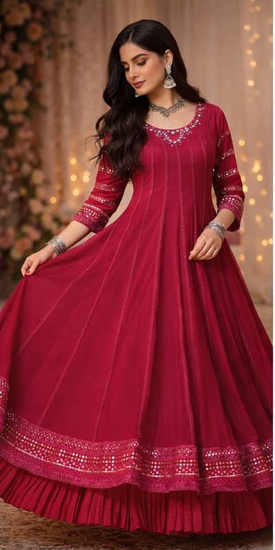 Chiffon Shocking Pink Frock