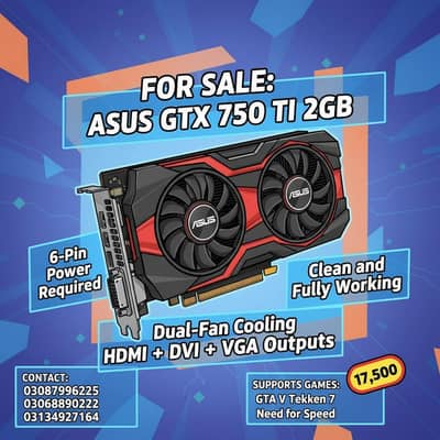 Nvidia GeForce GTX 750ti 2gb ddr 5 graphic card for sale