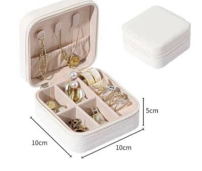 Portable Mini Travel Jewellery Organizer – Leather with Zipper