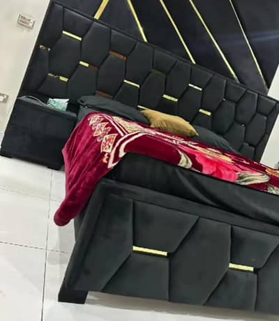 bed with side table