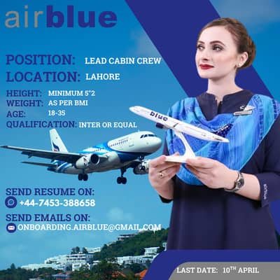 Female Cabin Crew - Air Hostess Can Apply