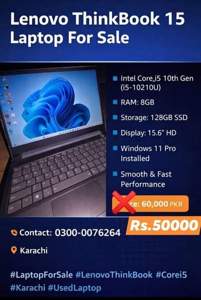 Lenovo Thinkbook 15 Laptop for sale