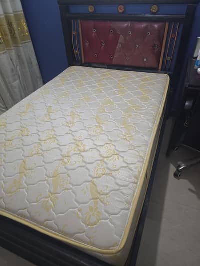 rought iron single bed with molty foam spring matress