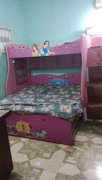 double story bed with mattress for both beds