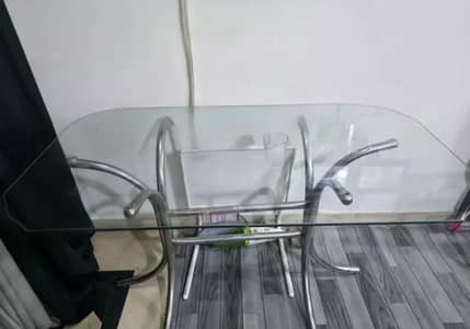 6 Seater Glass Top Dining Table