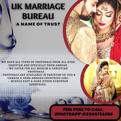 Marriage Bureau , Abroad Proposals , Rishta Services, Decent Proposal