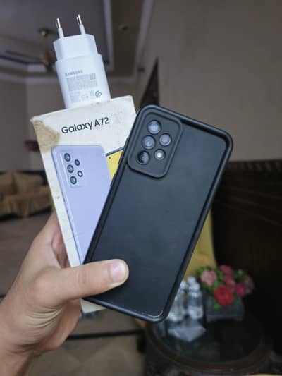 Samsung A72_8/128_with box charger_total geniun_no fault