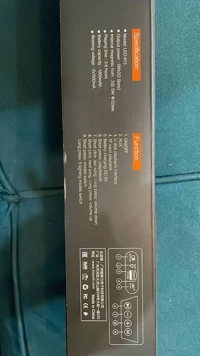 KBroad Portable Wireless Bluetooth Speaker with RGB Lights | USB/TF/FM