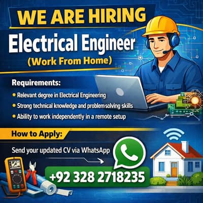 Electrical Engineer Job || Work from home || Female & Male || Remote