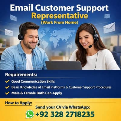 Email Customer Support Representative || Male & Female Job || Remote J