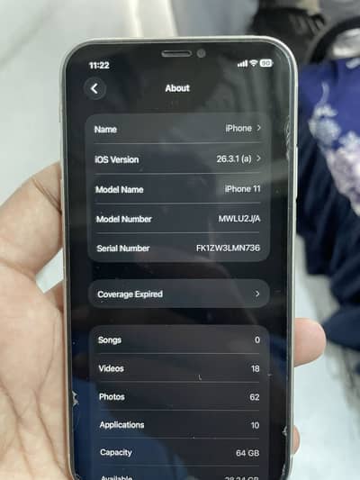 Iphone 11 Dual PTA Approved Physical+ESim Face Id Working FU All Okay