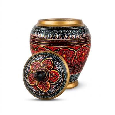 Hand Made wooden Nakshi Art Candy Jar (1 piece)
