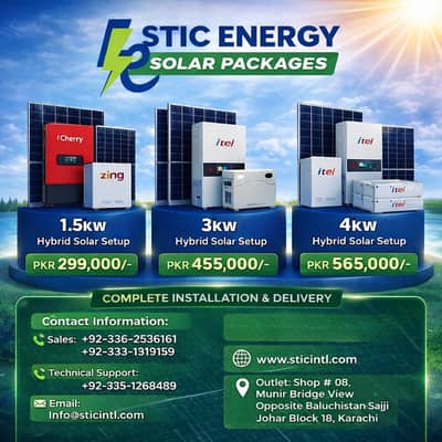 1.5kW, 3kW, 4kW | Inerter Included | Lithium Battery | Full Setup