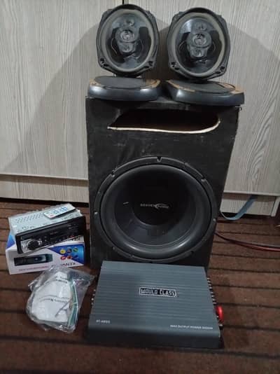 Amplifier Woofer Speakers Tape
