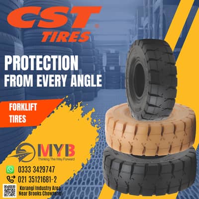 CST Solid Forklift Tires Premium Industrial Tires MYB Traders Karachi