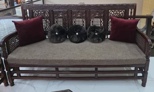 pure wooden 5 seater sofa