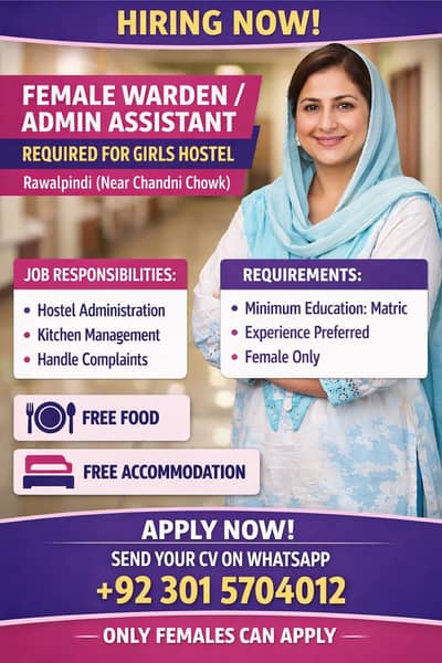 Female Hostel warden/ helper